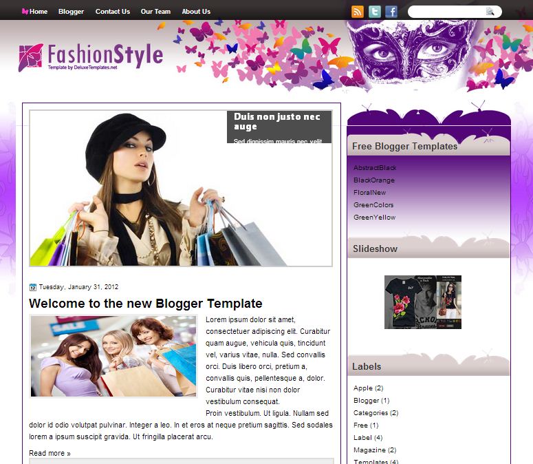 Free Fashion Blogger Templates