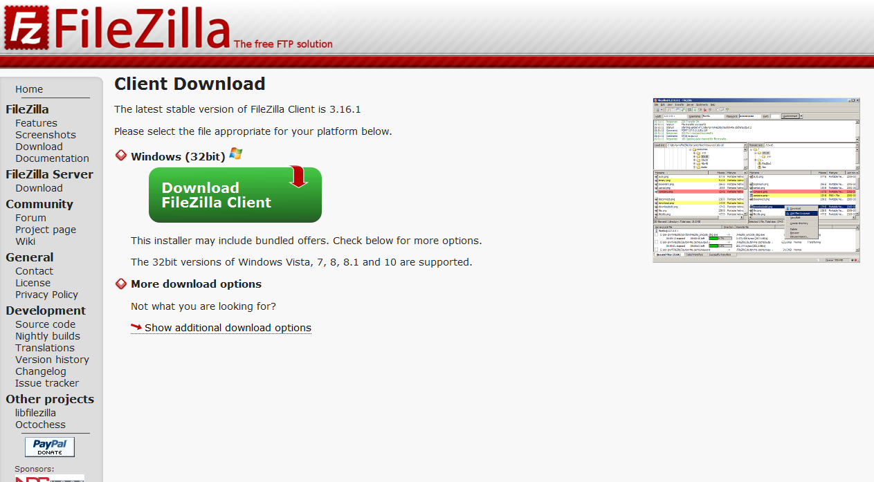 filezilla client web interface